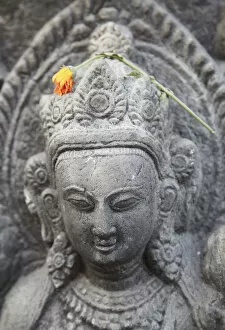 Images Dated 16th May 2013: Statue at Swayambhunath Stupa (UNESCO World Heritage Site), Kathmandu, Nepal