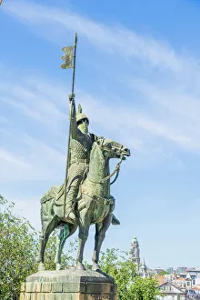 Equestrian Statue Prints: Statue of Vimara Peres, Porto, Portugal, Europe