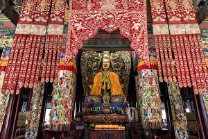 Peking Prints: Statue at Yonghe (or Lama) Temple, Beijing, China