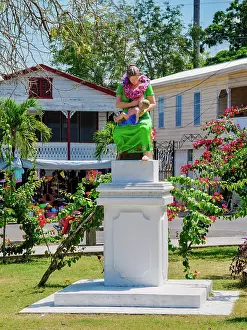 Figure Prints: Statue of Yucatec Maya woman breastfeeding in Queen Elizabeth Park