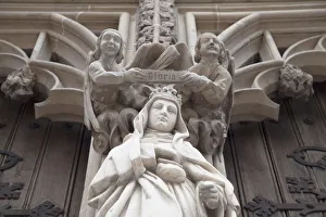 Slovakian Prints: Statues on Cathedral of St Elizabeth, Kosice, Kosice Region, Slovakia