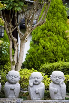 Statues in Garden, Kyoto, Japan