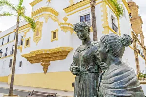 Cadiz Prints: Statues outside Santo Domingo Convent, Cadiz, Andalusia, Spain