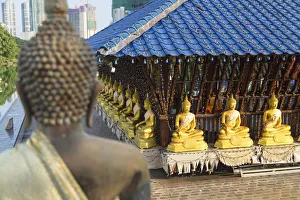 Statues at Seema Malakaya on Bere Lake, Colombo, Sri Lanka
