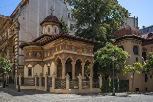 Bucharest Prints: Stavropoleos monastery, Bucharest, Walachia, Romania