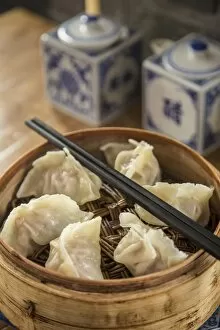 Images Dated 10th November 2014: Steamed dumplings (steamed bun or Xiaolongbao), Qibao, Shanghai, China