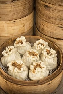 Images Dated 10th November 2014: Steamed dumplings (steamed bun or Xiaolongbao), Qibao, Shanghai, China