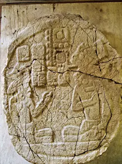 Mythical Prints: Stela at Caracol Archaeological Site, Cayo District, Belize