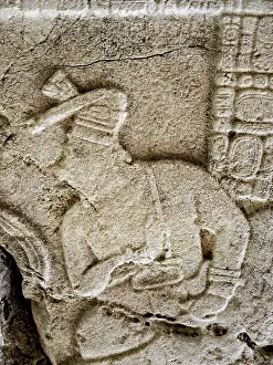 Mythical Prints: Stela at Caracol Archaeological Site, Cayo District, Belize