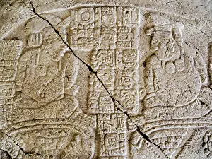 Mythical Prints: Stela at Caracol Archaeological Site, Cayo District, Belize