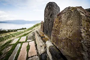 Stele Prints: Stele near Sevanavank monastery, Lake Sevan, Gegharkunik province, Armenia