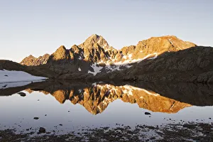 Brescia Prints: Stelvio National Park, Canonica Valley, Lombardy, Italy. Pietrarossa lake