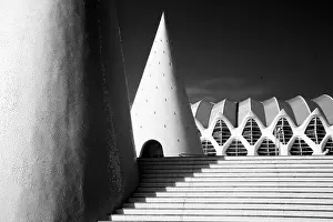 Science Museum Prints: Steps, conical elevator shaft and Science Museum
