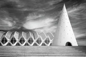 Science Museum Prints: Steps, conical elevator shaft and Science Museum