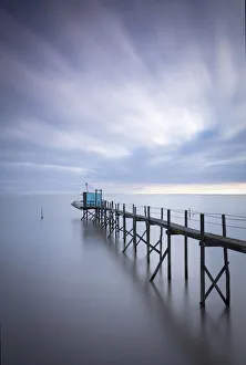 Stilt fishing huts, Talmont-sur-Gironde, Charente-Maritime, Nouvelle Aquitaine, France