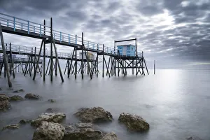 Stilt fishing huts, Talmont-sur-Gironde, Charente-Maritime, Nouvelle Aquitaine, France