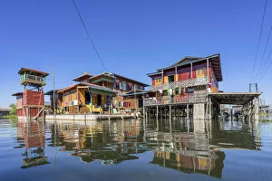Images Dated 7th September 2020: Stilt houses in village on Lake Inle, Nyaungshwe Township, Taunggyi District, Shan State