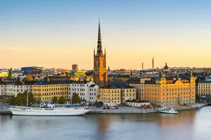 Images Dated 5th January 2017: Stockholm, Sweden, Northern Europe. High angle view over Riddarholmen
