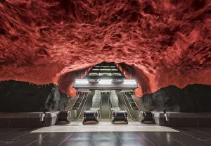 Images Dated 5th January 2017: Stockholm, Sweden, Northern Europe. Decorated underground metro station