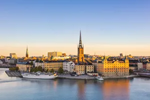 Images Dated 5th January 2017: Stockholm, Sweden, Northern Europe. High angle view over Riddarholmen