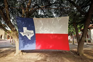 Fort Worth Prints: Stockyards Flag, Fort Worth, Texas, USA