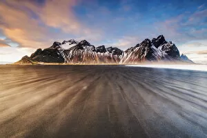 Images Dated 31st March 2017: Stokksnes, Hofn, East Iceland, Iceland. Vestrahorn mountain and the black sand beach