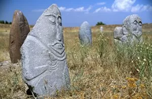 Kyrgyzstan Gallery: Stone Balbals or tomb markers