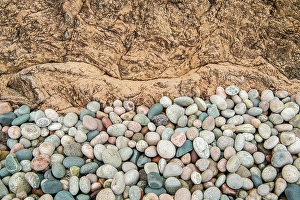 Lakeshores Prints: Stone beach pebbles and rock outcrops, Batchawana Bay, Ontario, Canada
