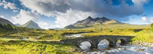The Cuillins Prints: Stone Bridge & The Cuillins, Sligachan, Isle of Skye, Scotland