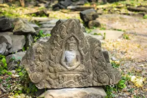 Bas Relief Prints: Stone carving at Banteay Chhmar, Ankorian-era temple ruins, Banteay Meanchey Province