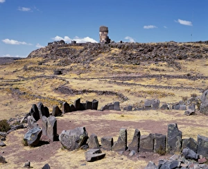 Images Dated 9th February 2009: Stone circle & chullpas mark ceremonial Inca burial grounds