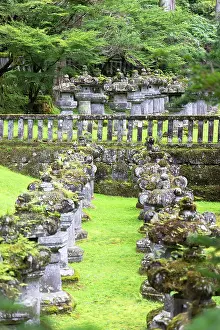 Religious Architecture Prints: Stone lanterns of Mausoleum of Iemitsu at Rinnoji Temple (UNESCO World Heritage Site)