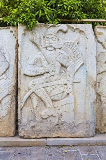 Iranian Gallery: Stone relief from Khorshid palace, Pars Museum, Shiraz, Fars Province, Iran