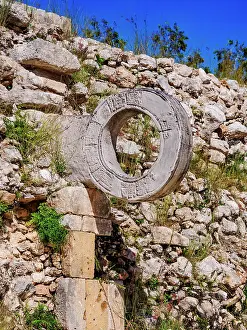 Court Prints: Stone Ring at the Ballcourt, Uxmal, Yucatan State, Mexico