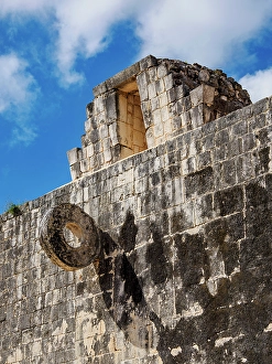 Court Prints: Stone Ring at The Great Ball Game Court, Chichen Itza, Yucatan State, Mexico