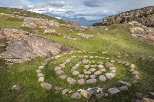 Spiral Prints: Stone spiral at Mellon Udrigle Beach, Achnasheen, Wester Ross, Highlands, Scotland