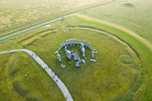 Images Dated 19th August 2019: Stonehenge viewed from above, Salisbury Plain, Wiltshire, England