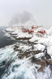 Reine Prints: Storm colors around the fishing village Hamnoy, Nordland, Lofoten Islands, Norway