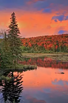 Central Canada Prints: Storm light on Oxtongue Lake at sunset Oxtongue Lake Provincial Park, Ontario, Canada