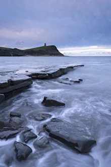 November Prints: Stormy conditions at Kimmeridge Bay on the Jurassic Coast, Dorset, England. Autumn
