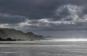 Stormy Weather Prints: Stormy weather, Sandymouth Beach, near Bude, North Corwall, England