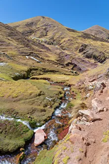 Cusco Prints: Stream in the Andes, near Rainbow Mountain, Pitumarca District, Cusco Region, Peru