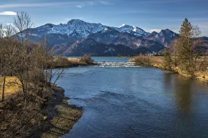 Kochelsee Prints: Stream mouth of the Loisach into the Lake Kochel, Kochel am See, Upper Bavaria, Bavaria