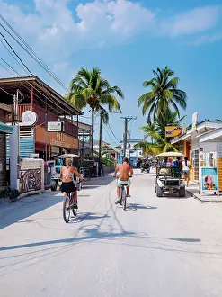 Dirt Road Prints: Street of Caye Caulker Village, Caye Caulker, Belize District, Belize