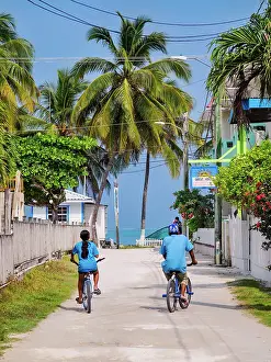 Dirt Road Prints: Street of Caye Caulker Village, Caye Caulker, Belize District, Belize