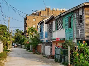 Cayo Caulker Prints: Street of Caye Caulker Village, Caye Caulker, Belize District, Belize