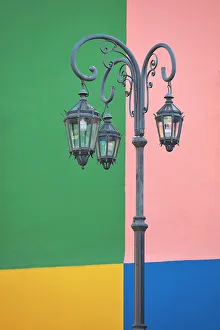 Street Lamp Prints: A street lamp of the Caminito, La Boca, Buenos Aires, Argentina