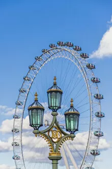 Images Dated 31st March 2020: Street lantern and The London Eye, or the Millennium Wheel, London, England