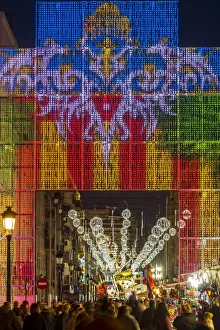 Images Dated 23rd March 2022: Street light decoration during the Annual Fallas Festival, Valencia, Spain