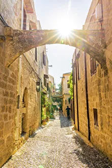 A street in the Medieval City of Rhodes, UNESCO, Rhodes, Dodecanese Islands, Greece